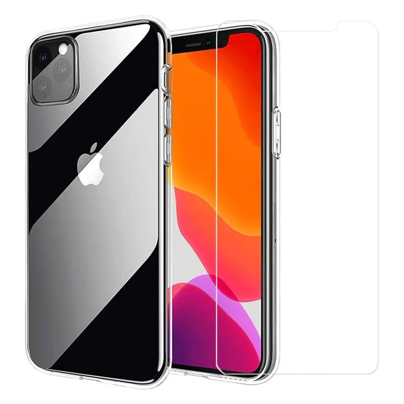 clear case with tempered glass for iphone 11