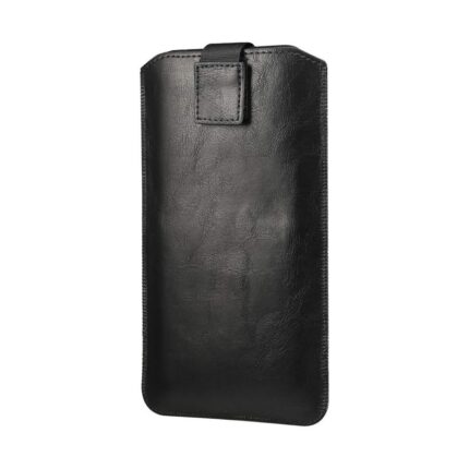 leather pocket for button phones 4.7 5.2" black