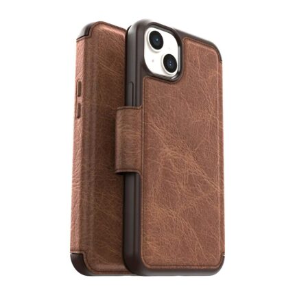 wallet case for iphone 14 otterbox strada brown